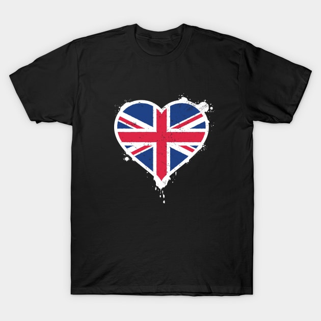 Union Jack Heart Flag T-Shirt by zoljo